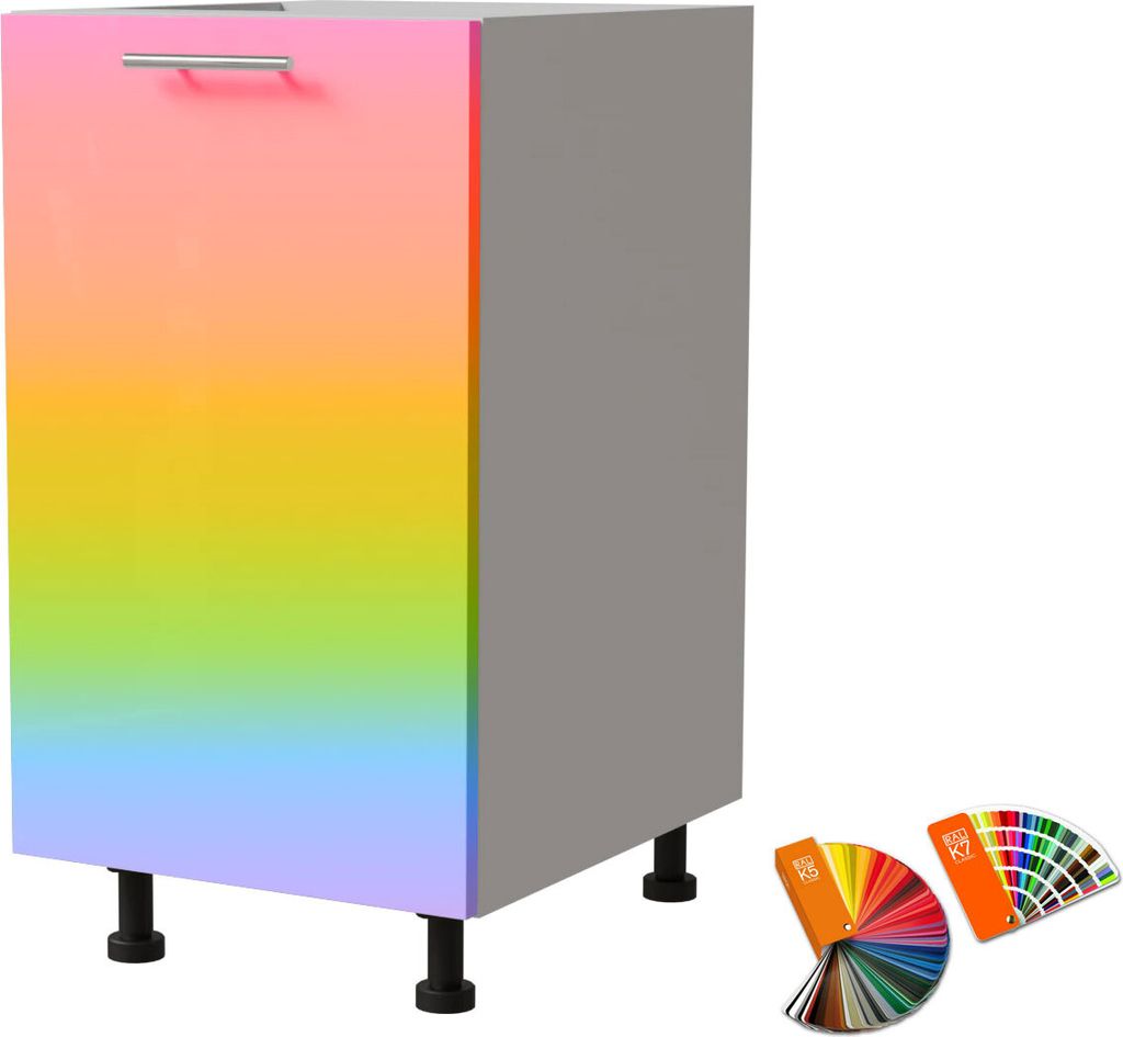 Küchenunterschrank BRERRA 45x82cm lackiert Farbe wählbar BR-D1D/45,RAL Wunschfarbe (K5 / K7),weiß