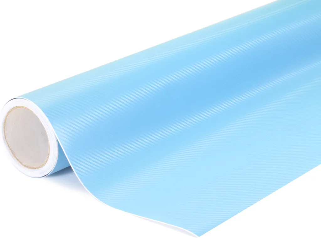 Film carbone 3D bleu ciel thermoformable 152x1000cm haute qualité