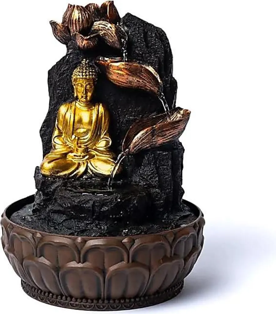 Fontaine Bouddha Lotus anti-stress - Calme et sérénité pour votre bureau