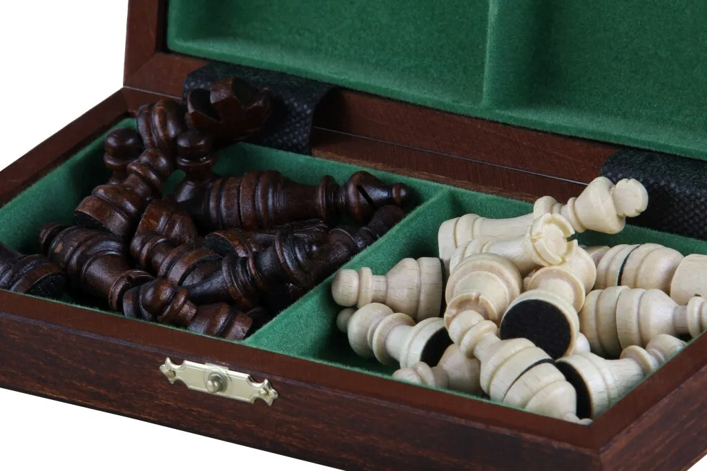 Jeu d'échecs scolaire pour enfants en bois - Modèle Mini transportable