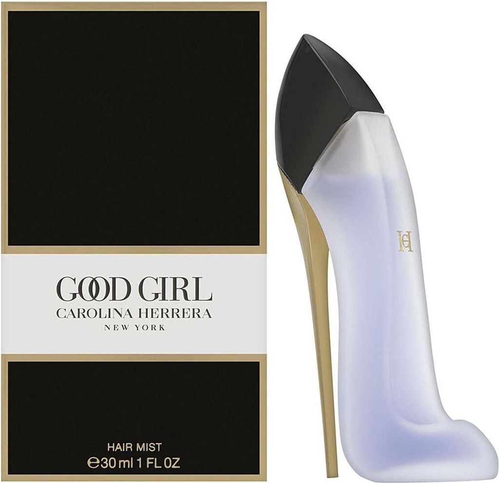 A product shot of a perfume bottle and its packaging.
