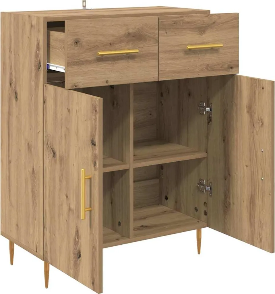 Credenza Rovere Artisan 69,5x34x90 cm | Mobile Buffet Salvaspazio Cucina - 5