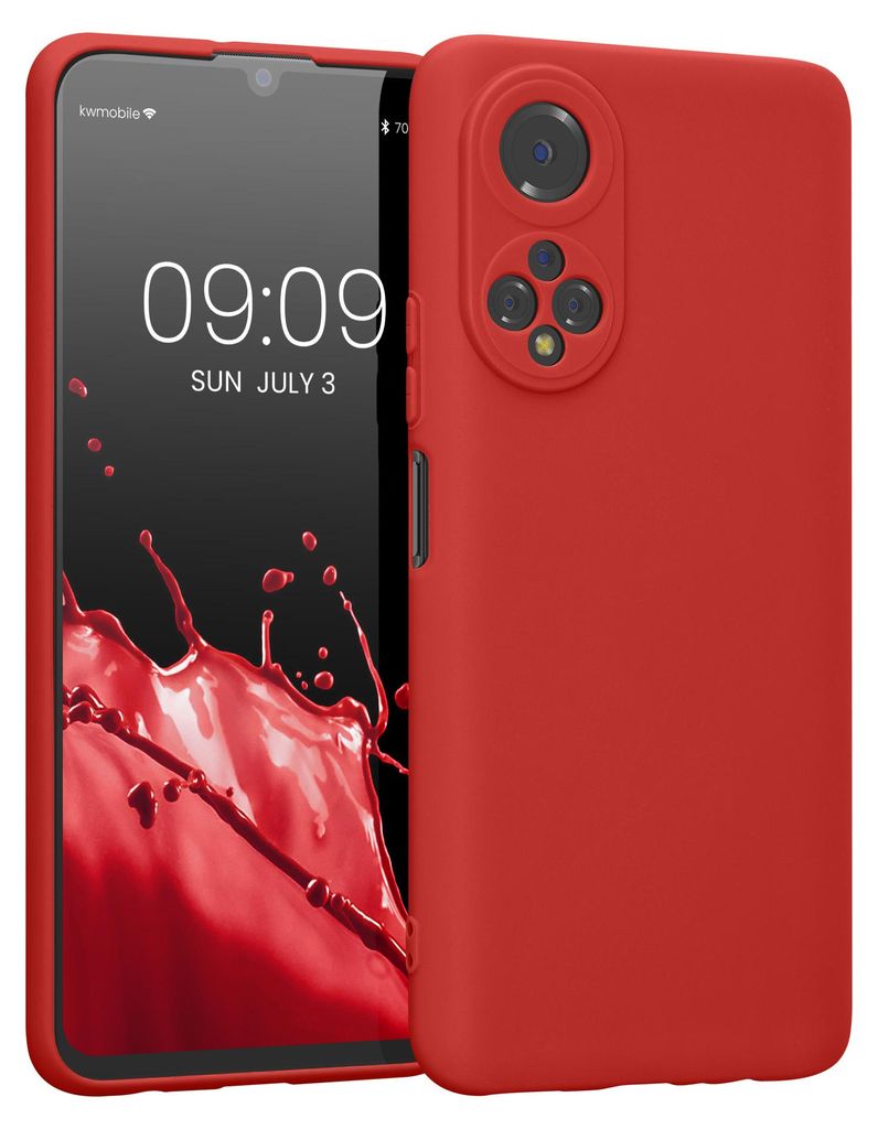 kwmobile Handyhülle für HONOR X7 Hülle - weiches Handy Silikon Case - Schutzhülle Cover - Rot