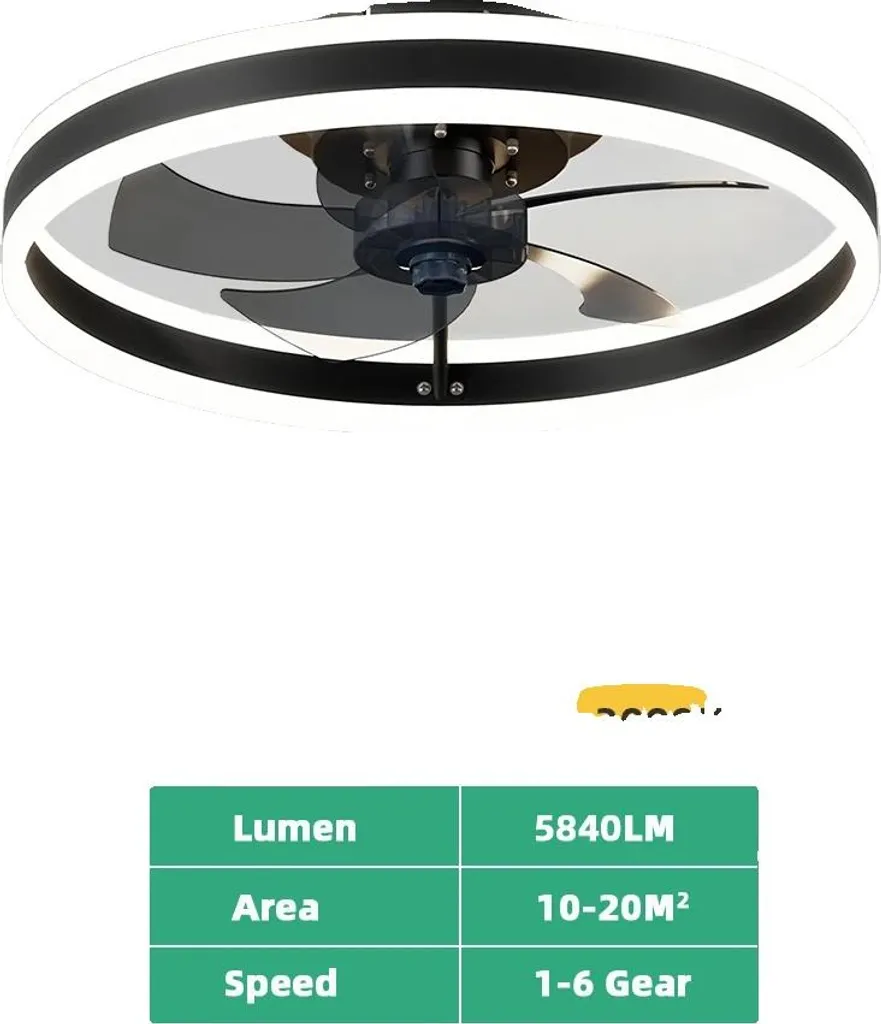 Mantra Lighting Ventilatore A Soffitto Gamer 60W Con Luci LED RGB E Telecomando, Nero 55,6 Cm