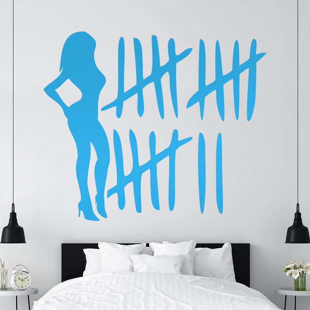KIWISTAR Bitch Hunter Counter - Sexy Disko Wandtattoo in 6 Größen - Wandaufkleber Wall Sticker - Dekoration, Küche, Wohnzimmer, Schlafzimmer, Ba...