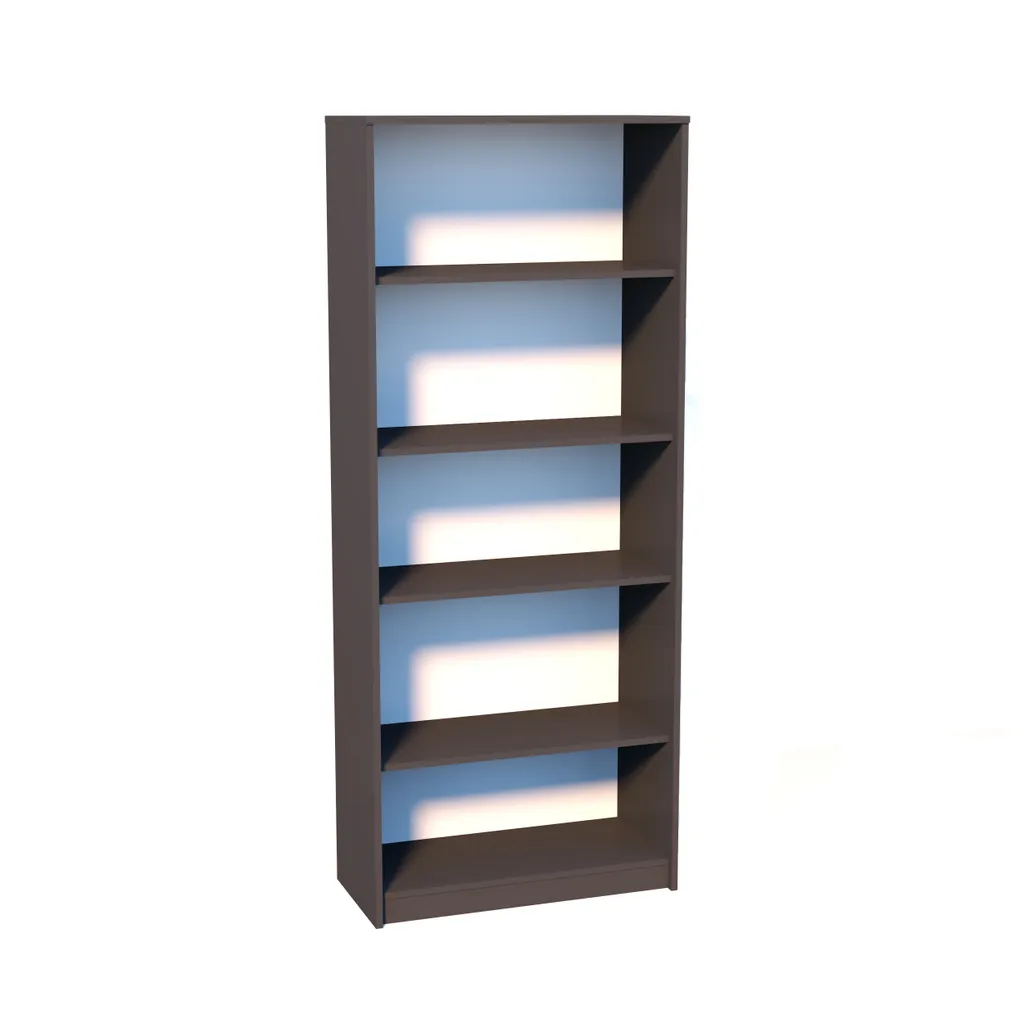 Bibliothèque colonne de rangement TOMAI graphite et bois chêne wotan