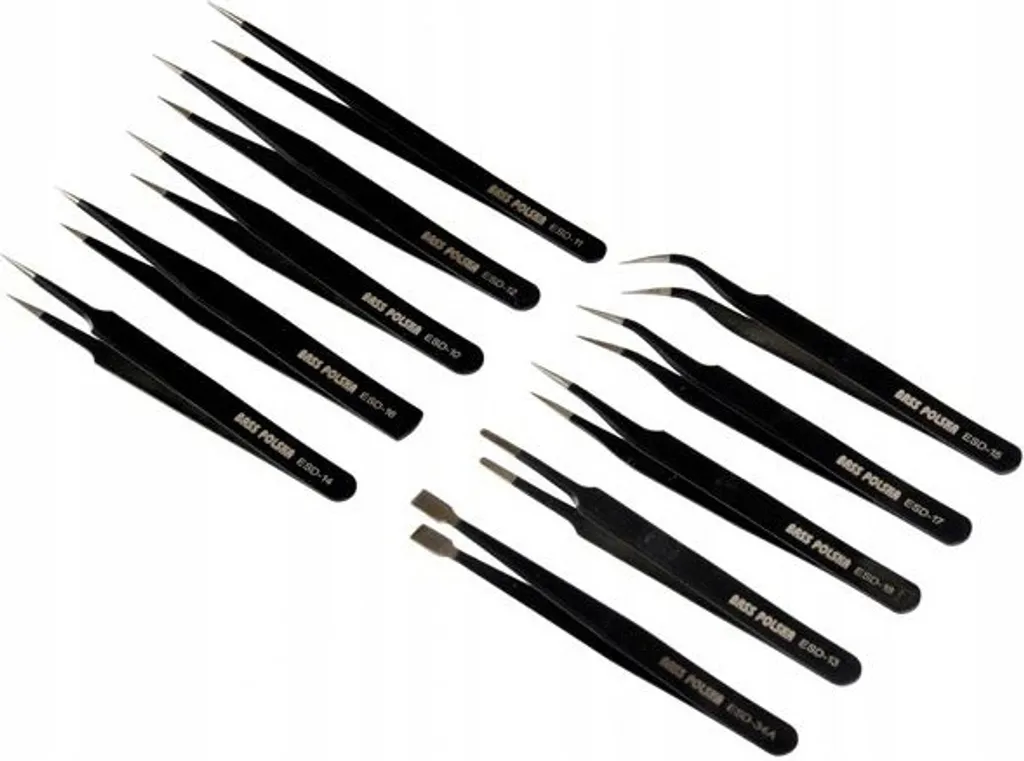 Kit complet de 10 pincettes de précision avec étui pour soins du visage