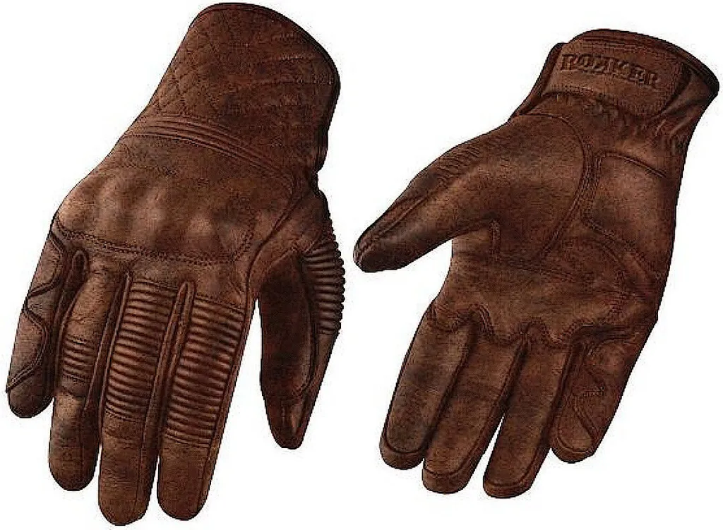 Gants de moto Rokker Tucson 2XL en cuir souple avec renforts de sécurité