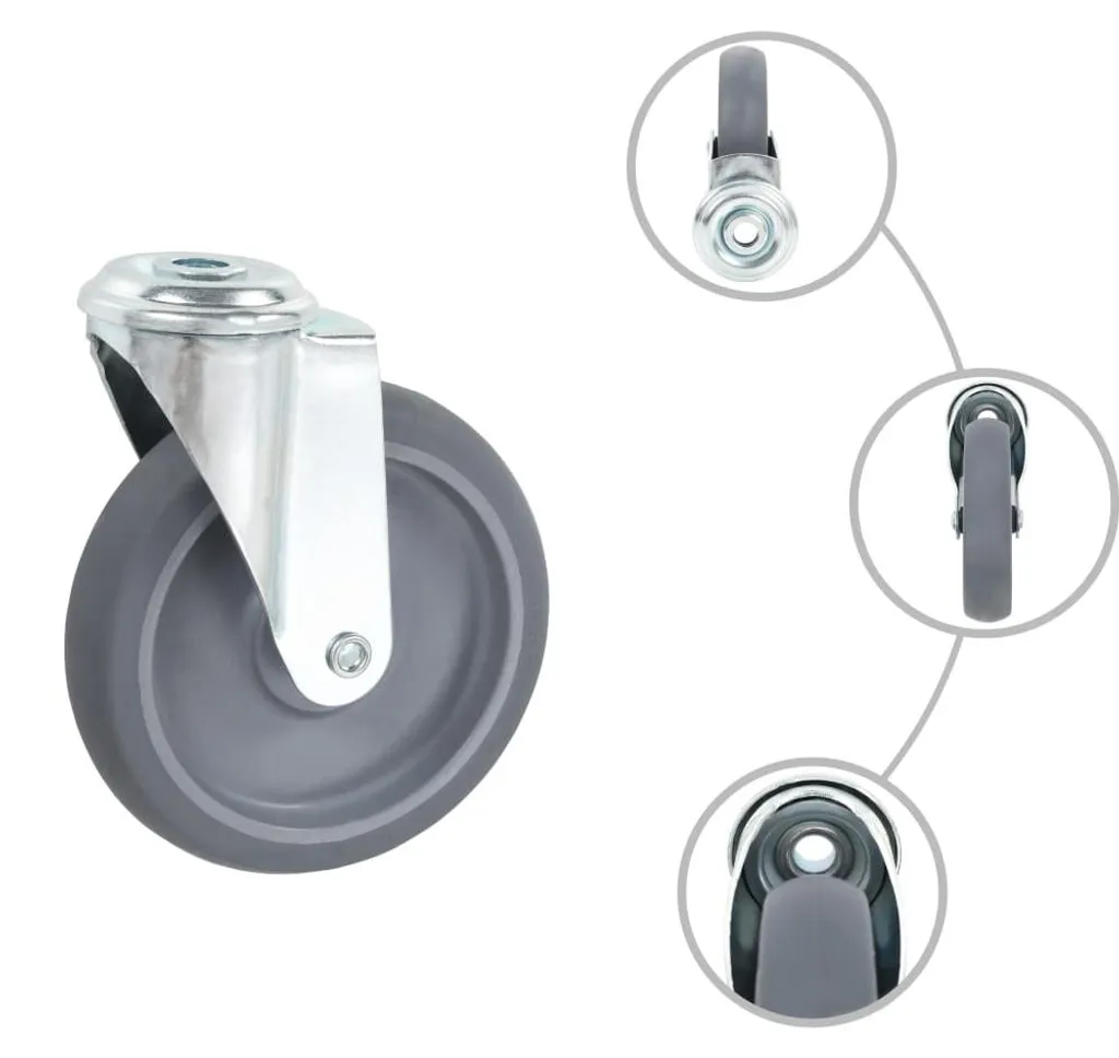 vidaXL 16 Roues Pivotantes 125 mm avec Trou de Fixation à Dos Central