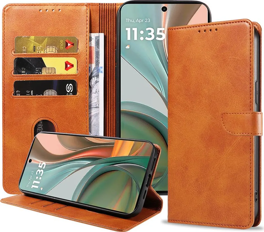 Migliore Custodia Portafoglio Motorola Moto G75 Marrone Smartphonics