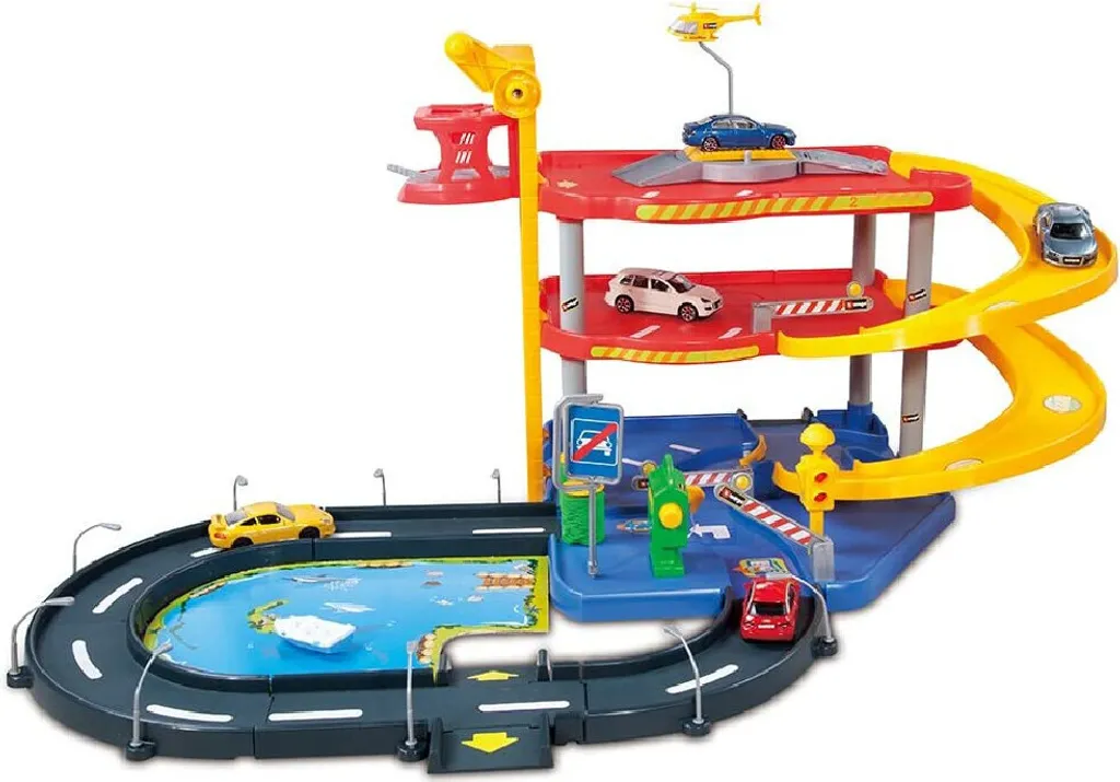 Garage Street Fire Bburago avec Rampes et Ascenseur pour Voitures 1:43