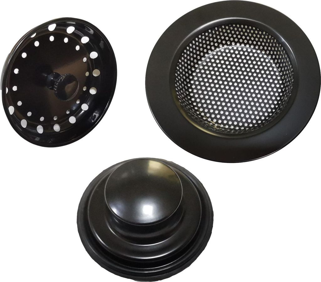 INF Schwarzer Edelstahl Spülbecken Sieb 3er Set - Effektiver Küchenfilter