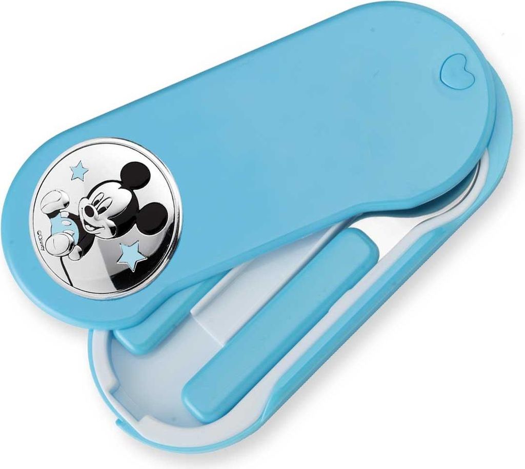 VALENTI & CO. Disney Baby Prima Infanza - Baby-Set mit Besteck aus Metall und Details aus Silber Mickey Mouse - Geschenkidee für Kinder, Mickey Ma...