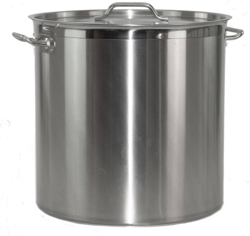 Kochtopf aus Edelstahl mit Randverstärkung und Deckel Ø50cm H50cm 98,1Liter