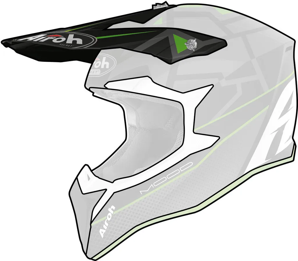 Écran Casque Moto Airoh WRAAP Vert Mat - Visière Tout-terrain Résistante