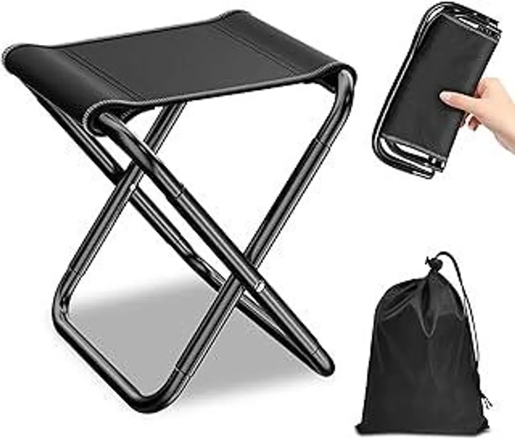 Sgabello Pieghevole Piccolo 26x23x33 cm - Sedia da Viaggio 150kg