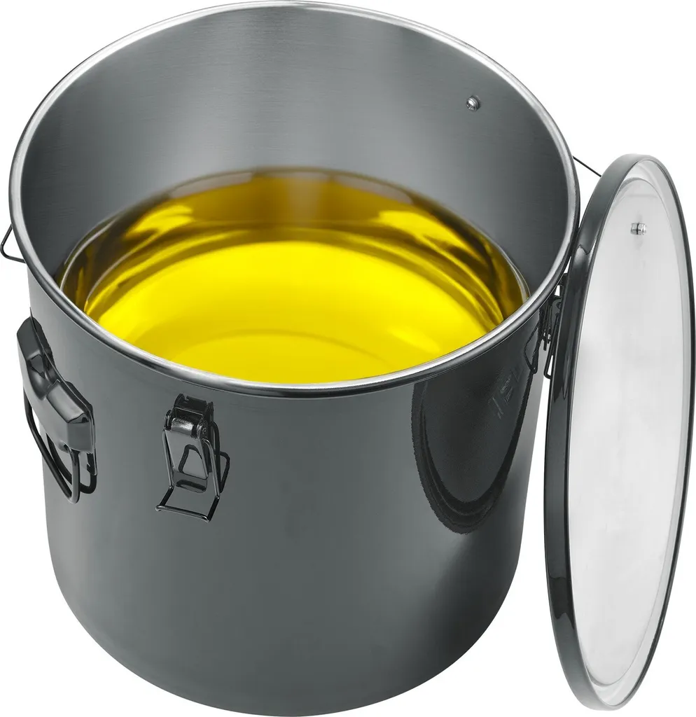Contenitore per lo smaltimento dell'olio di friggitrice da 30 litri, secchio per olio di friggitrice in acciaio inox, rivestimento antiruggine, contenitore per il trasporto dell'olio con coperchio, sacchetto filtrante per il filtraggio dell'olio di cottura caldo, nero - 10