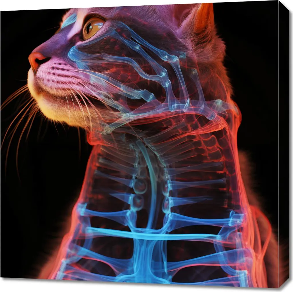 Tableau Anatomie d'un chat 70 x 70 cm - Poster éducatif et scientifique