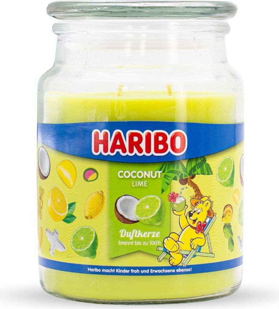 Haribo™ Duftkerze Coconut Lime, 2 Dochte, HxD: 13 x 10 cm, Produktbild 