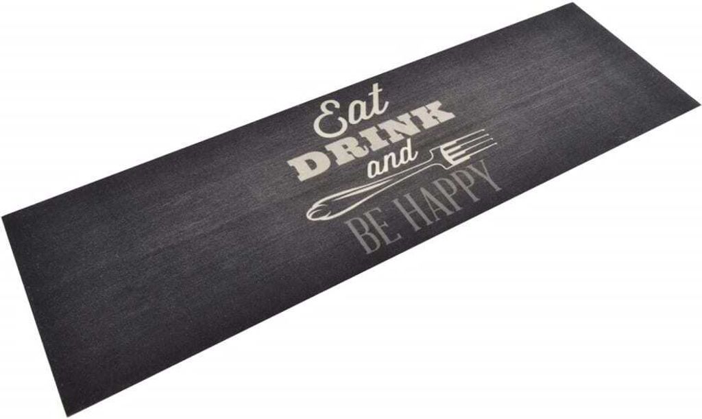 Küchenteppich Waschbar Küche Schwarz 60x180 cm Samt