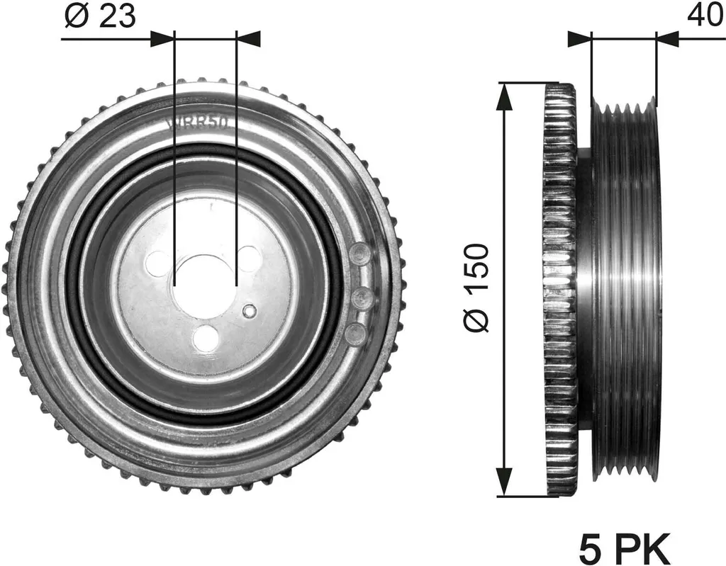 Poulie Damper Gates TVD1052 : Élimine les Vibrations Moteur Fiat et KA