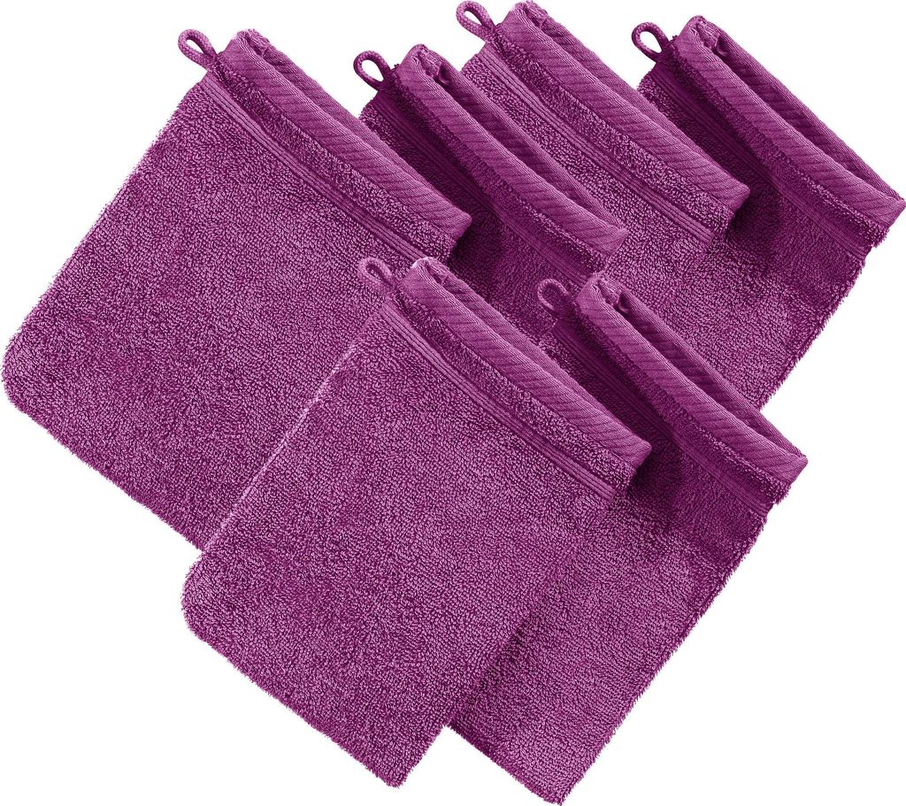 Erwin Müller Waschhandschuh Heidelberg" 6er-Pack fuchsia 15x21 cm"