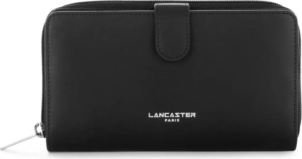 Grand Portefeuille Tout-en-un Lancaster Smooth Noir pour Femme en Cuir
