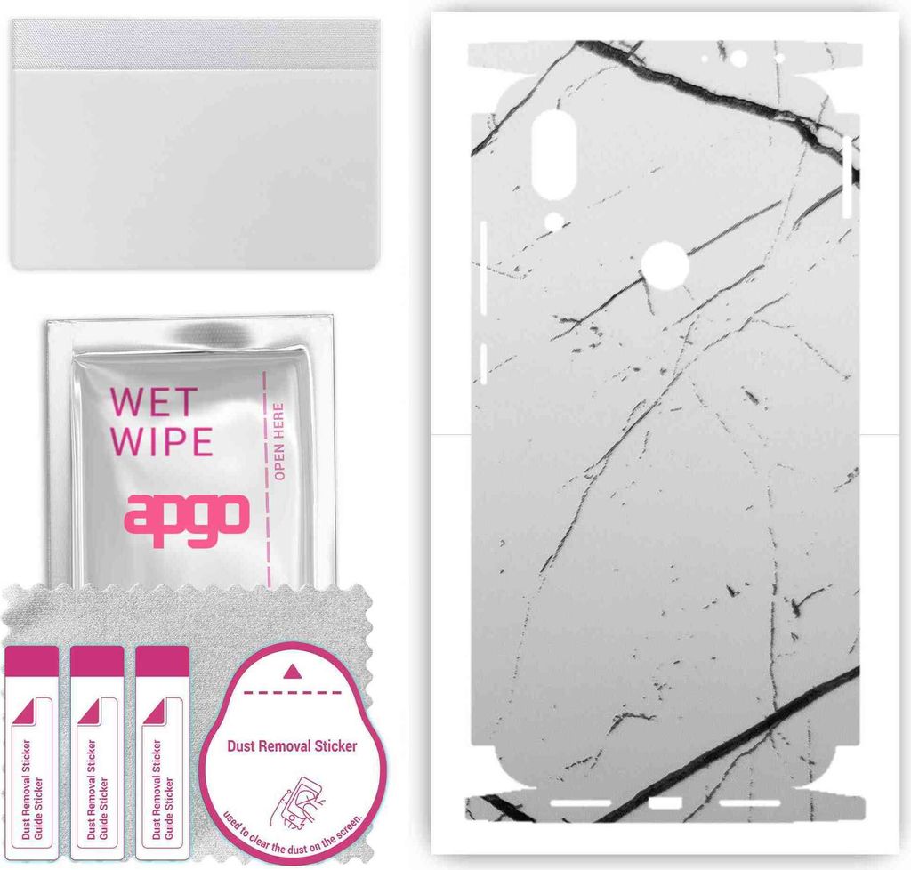 apgo Rückseite + Seiten Schutzfolie, Skin, kompatibel mit Xiaomi Redmi 7, Hinten Displayschutzfolie aus Vinylfolie, kratzfest, einfache Montage - ...