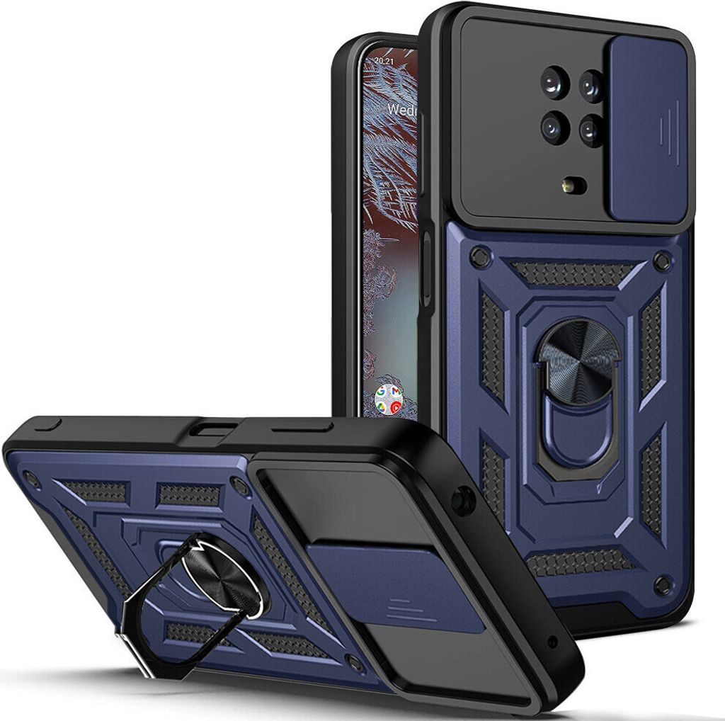 Nokia G10 / G20 Hülle mit Ring Ständer Halter Dia Kameraschutz TPU Bumper Silikon Schutzhülle für Nokia G10 / G20 Blau