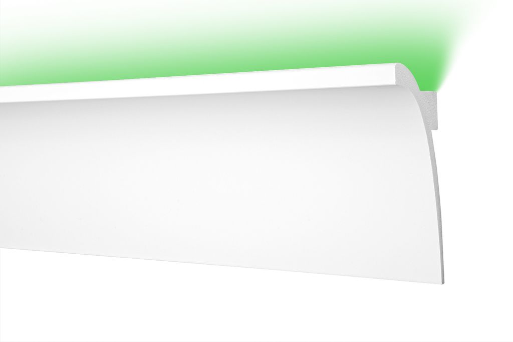 COSCA LED Stuckleisten aus Ecopolymer - Wand & Deckenleisten indirekte Beleuchtung, extrem resistent - (CK3 - 2 Meter) Robust Stuckprofil Styroporl...