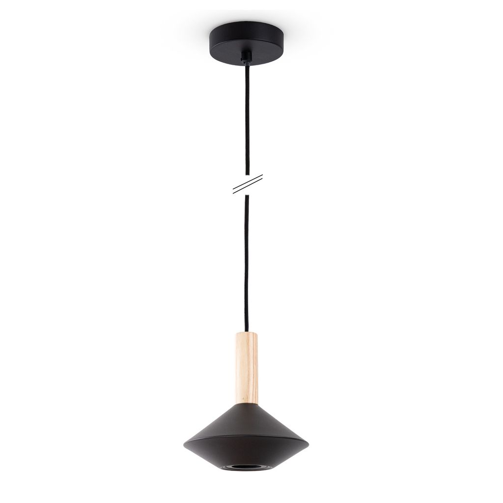 Pendelleuchte Esstisch Lampe Küche Wohnzimmer Lampenschirm Stahl Holz GU10
