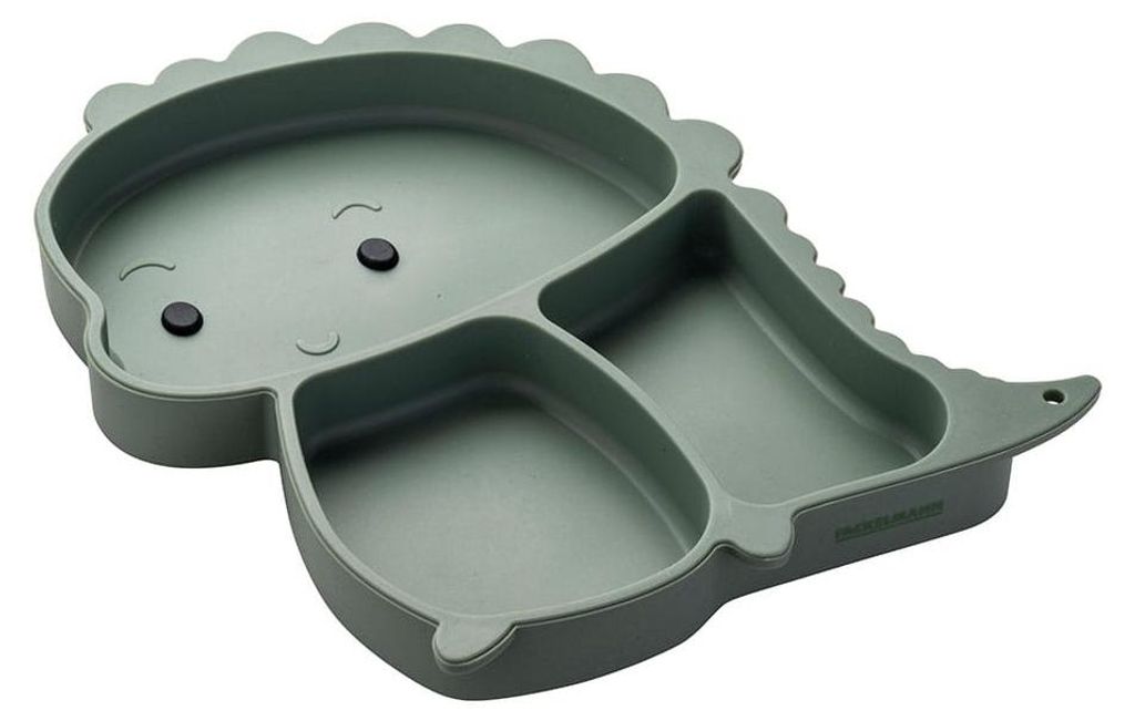 Assiette En Silicone Vert En Forme De Dinosaure Avec Image du produit 