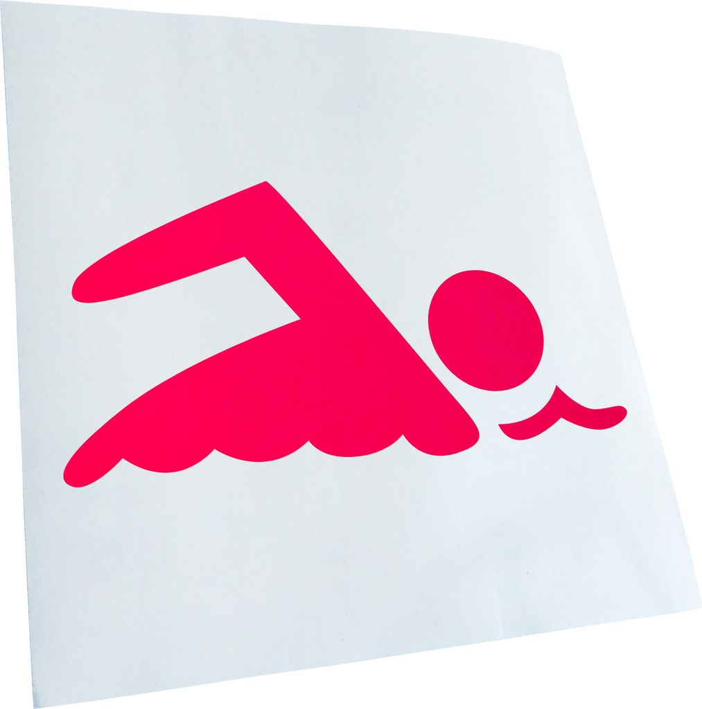 Kiwistar - Autoaufkleber - neonpink - 40 x 20 cm - Schwimmer - Heckscheibenaufkleber - Aufkleber für Auto Kfz Fahrrad, LKW, Truck Mofa