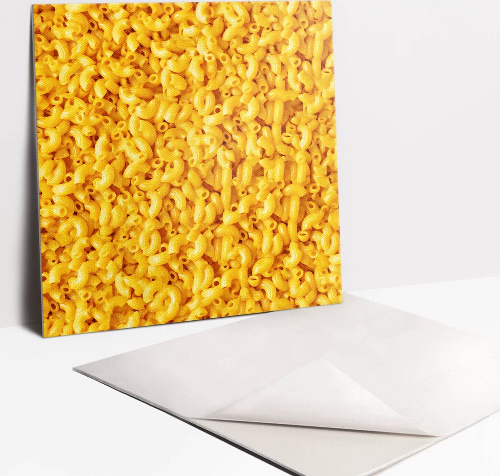 Fliesenaufkleber Set - 9 Stück Selbstklebende PVC Fliesen-Designs - Für Bad und Küche 30 x 30 - Käse Pasta