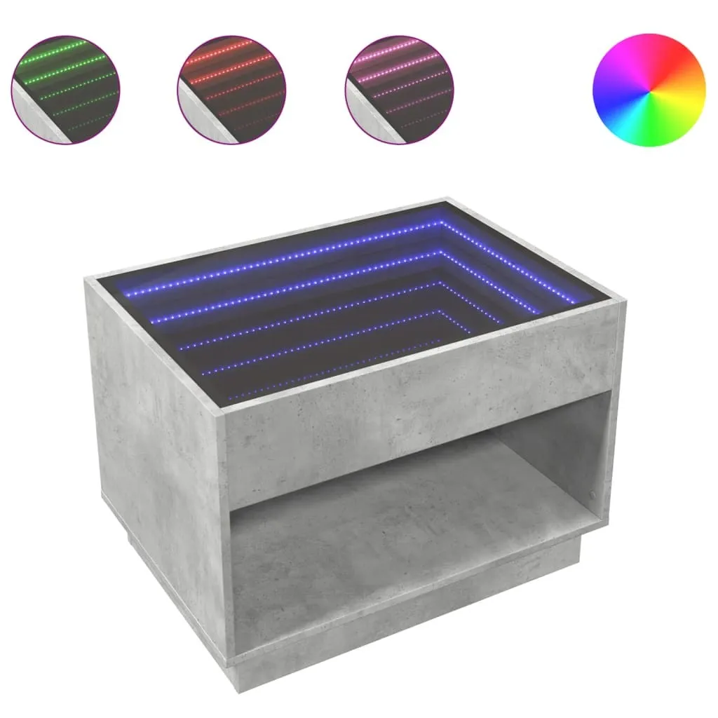 Tavolino Soggiorno SYFAX LED Infinity Cemento 70x50 | L'Affare Giusto