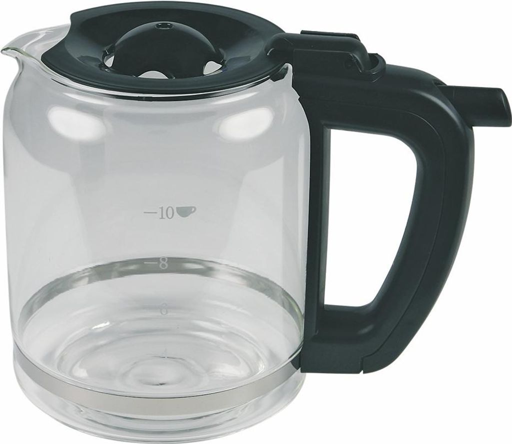 Glaskanne Kaffeekanne Kanne Kaffeekrug Deckel transparent schwarz Glas Kunststoff Unold 2801640 Filterkaffeemaschine Kaffeemaschine Kaffeeautomat e...