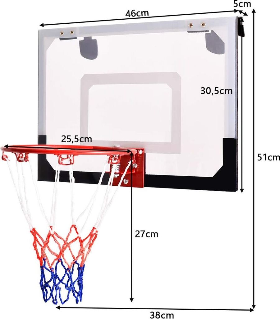 GOPLUS Basketballkorb mit Basketball & Luftpumpe, Backboard Produktbild 5