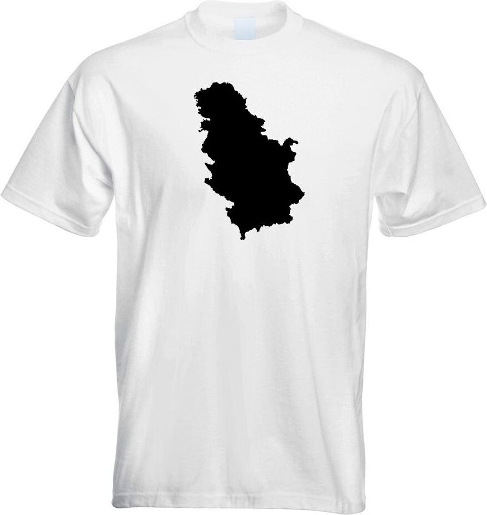 Kiwistar - T-Shirt - Weiss - Serbien Umriss Kontur Herren Funshirt Bedruckt Design Sprüche Spruch Motive - mit Motiv Bedruckt - Funshirt Design - ...