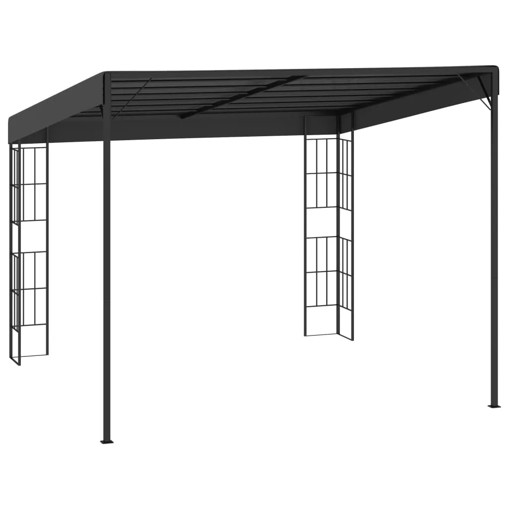 Pavillon mural 3x3 m anthracite - Solution d'ombrage fixe sans encombre