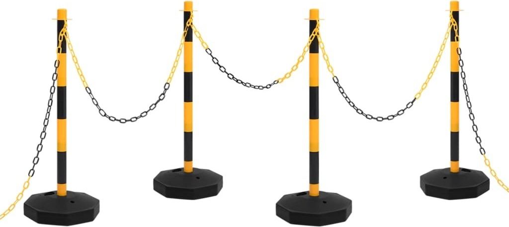 The Living Store Kettenpfosten-Set mit 10 m Kunststoffkette