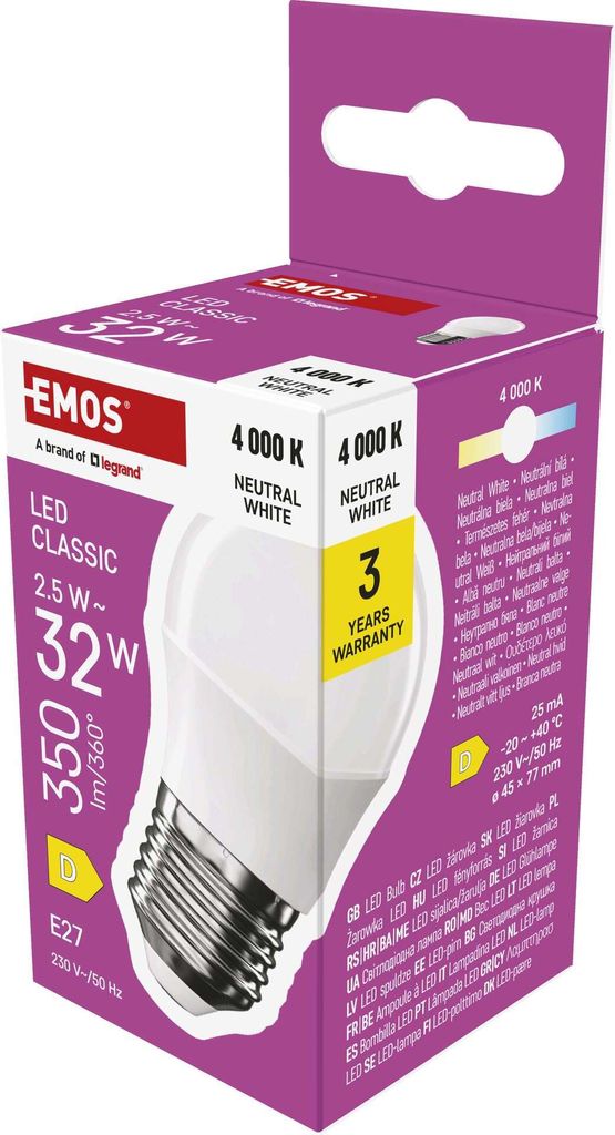 EMOS LED Lampe Mini Globe, 2,5W Ersatz für 32W, kleine Produktbild 1