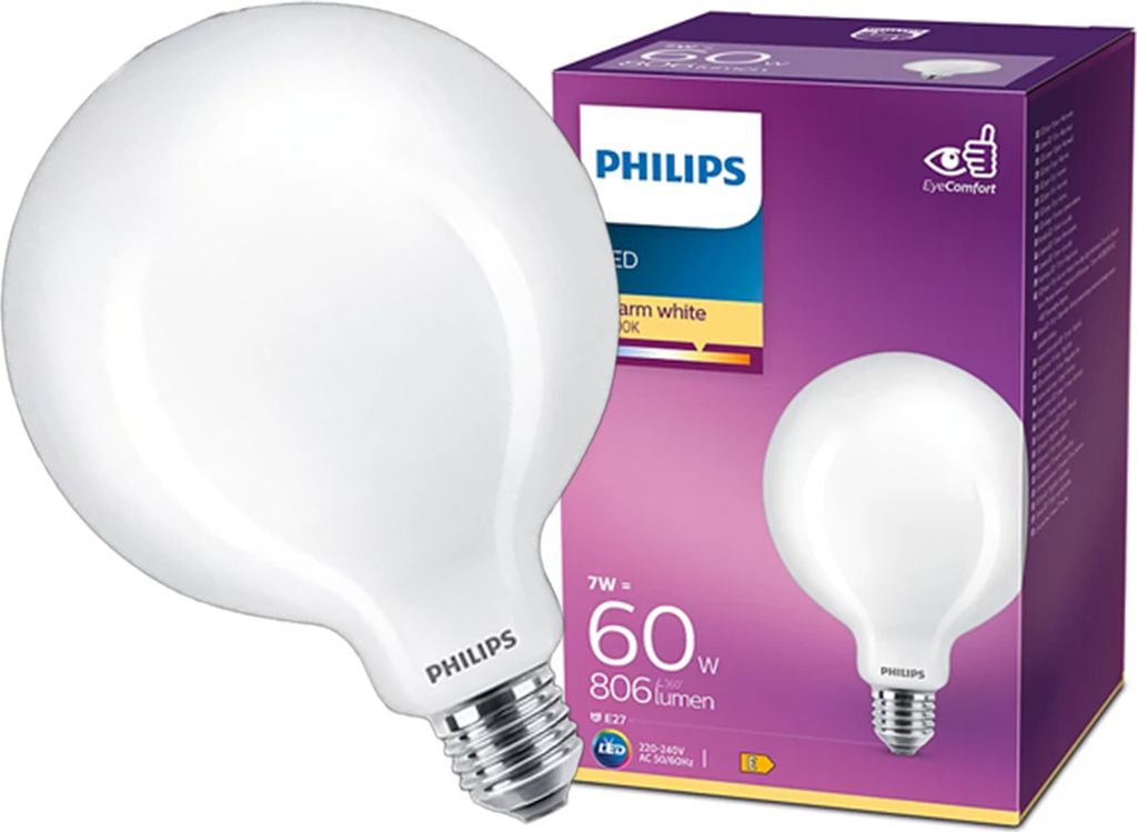 Philips Matná žárovka s tradičním vzhledem 60 W, G120 E27, Obrázek produktu 