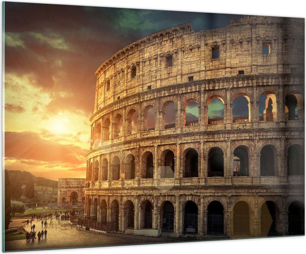 Bilder auf glas - Coloseum Roma Architektur Italien - 100x70cm - Glasbilder - Wandbilder - Kunstdruck - Wanddekoration aus Glas - Glas Bilder - Wan...