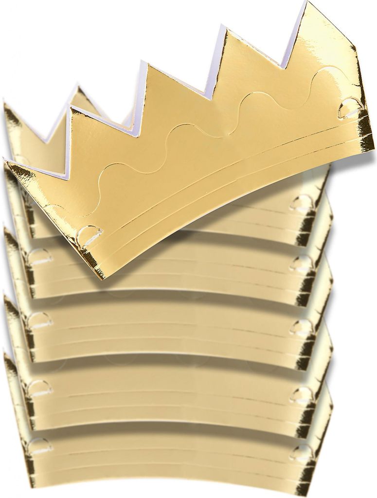 Partykronen 6 Stück goldfarben - Einheitsgröße