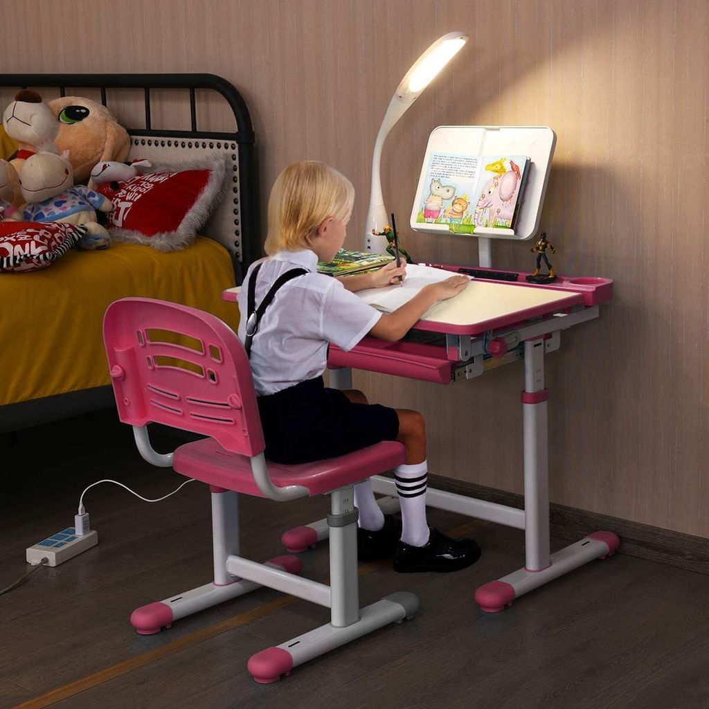 GOPLUS Kinderschreibtisch mit stuhl Höhenverstellbar, Produktbild 8