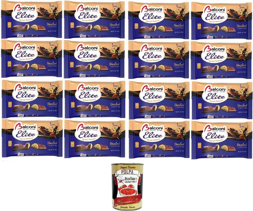 Balconi Elite Special Moments hazelnut Cream Wafers Haselnusscremewaffeln 16x86gr + Italian Gourmet polpa 400g