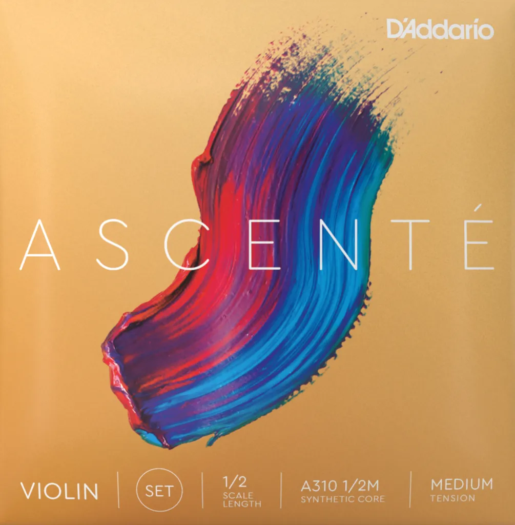 Cordes D'Addario Ascenté A310 Violon 1/2 Noyau Synthétique Stable et Durable