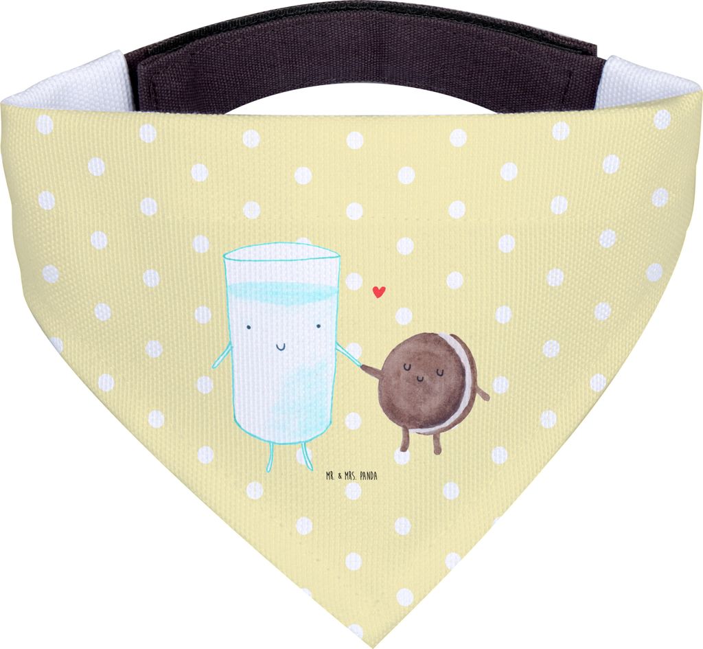Mr. & Mrs. Panda Tuch Milch Keks - Gelb Pastell - Geschenk, Halstuch Hund, Hunde, Hundehalstuch, Cookie, Milk, Kekse, Für, Lustige Sprüche, Kaffee