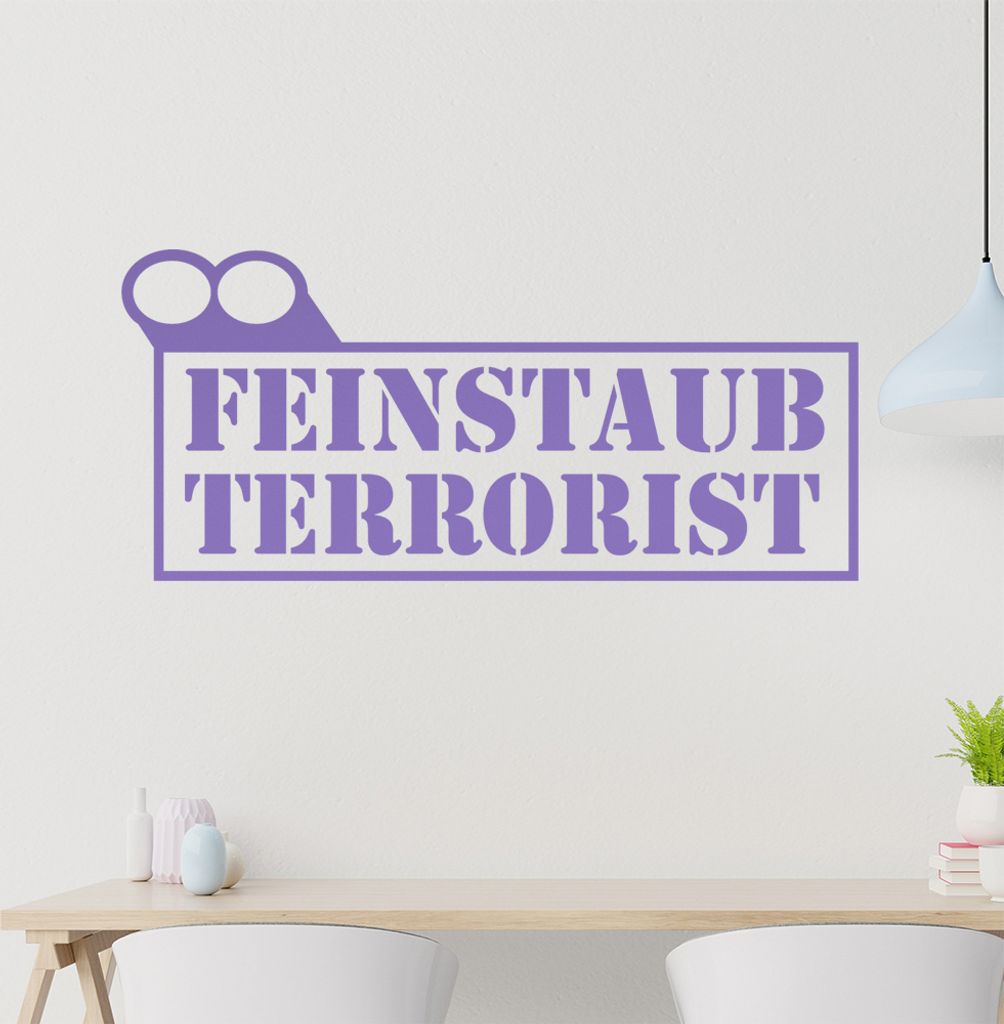 Feinstaub Terrorist Wandtattoo in 6 Größen - Wandaufkleber Wall Sticker - Dekoration, Küche, Wohnzimmer, Schlafzimmer, Badezimmer