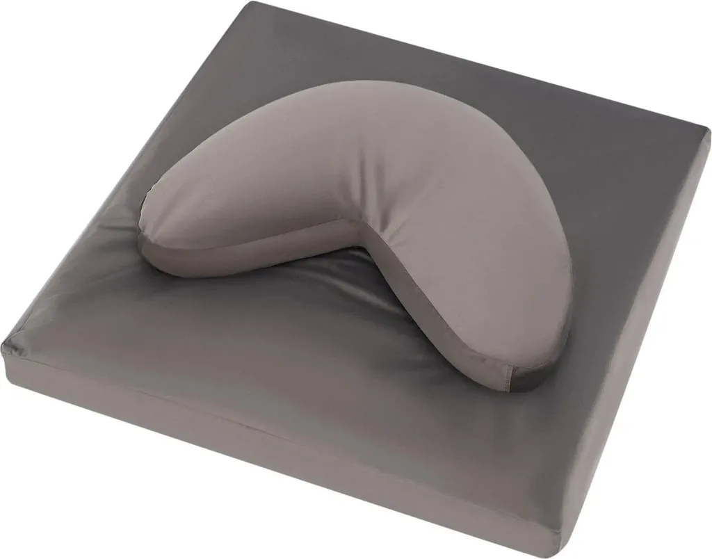 Coussin de méditation gris ergonomique avec assise durable et ferme